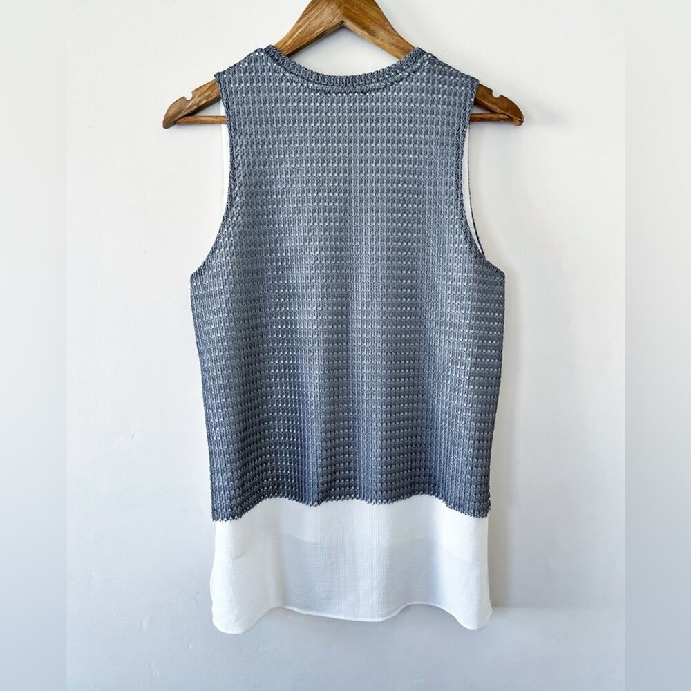 Zara Gray & White Sleeveless Tank Top Size Large EUC - Picture 9 of 12